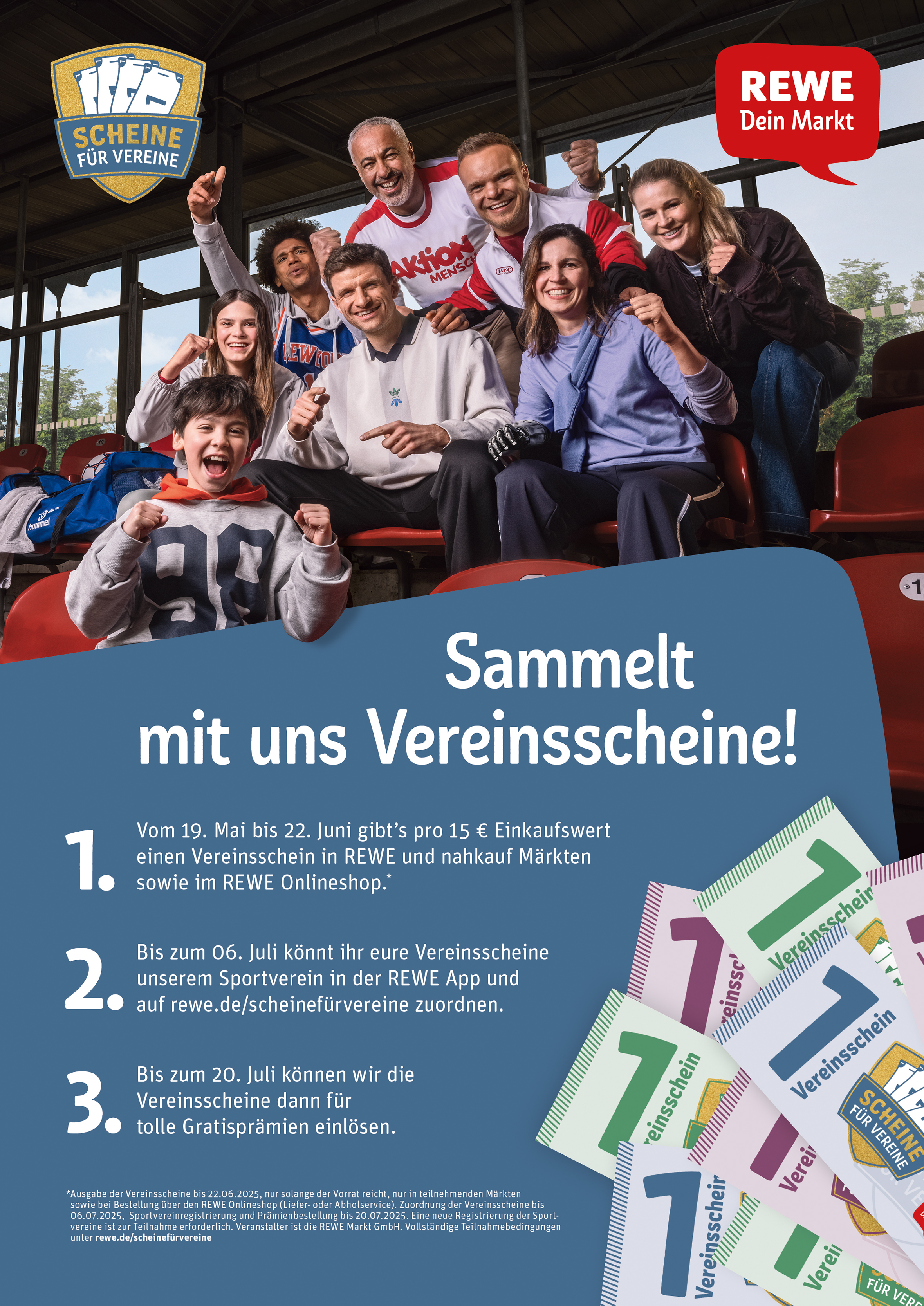 REWE Scheine für Vereine Plakat